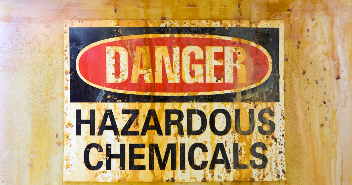Danger Hazardous Chemicals Sign on a Barrel